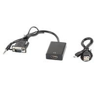 VGA(M)+MINIJACK 3.5MM(M)-HDMI(F) Adapter to Cable AD-0021-BK