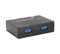 VGA Switch Box 2 PC to 1 Monitor Splitter - 2-in 1-out 2 Port Switcher for VGA/XVGA/SVGA/UXGA Multi-sync Display Two Way Video Switch