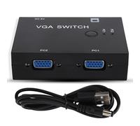 VGA Switcher with USB Cable, 2 Input 1 Output VGASwitch Video Selector Switcher Box MultiComputer Host Converter 2 Hosts In 1 Display Screen Supports for VGA, XVGA, SVGA, UXGA