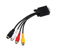 VGa To AV Adapter, VGa To RCa Video Cable VGa To TV S-Video 3 RCa PC Computer AV Adapter Cable Video Audio AV Connector for TV PC Computer Video AV Projector
