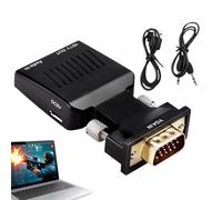 VGA To HD Converter | VGA To HD Cord | High-Speed Connector Compact 1080P Plug-And-Play with 3.5mm Cable for Home Theater Presentations Projector
