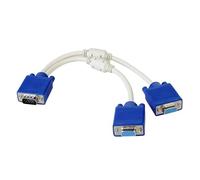 VGA Y Splitter Cable 1 Male to Double Female Adapter Cord Wire for Screen Duplication and Multi Display Setsup 20cm