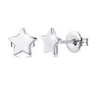 VGACETI Titanium Earrings, Hypoallergenic Stud Earrings for Women Men Sensitive Ears Star/Moon/Lightning Bolt/Open Heart Premium High Polished (Shiny Grey), 6.8 mm, Titanium, No Gemstone