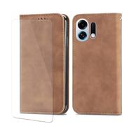 VGANA for OPPO K13 Turbo Pro Case, Wallet PU Leather Magnetic Flip Cover [Card Holders] [1 Pack Screen Protector] Bookstyle Phone Shell. Brown
