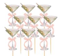 Vgaruint 9PCS Martini Glass Cupcake Toppers