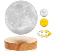 VGAzer Levitating Moon Lamp,Floating and Spinning in Air Freely with 3D Printing LED Moon Light for Unique Gifts,Room Decor (3 Colors)