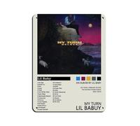 VGDFH Lil Baby It's My Turn Album Cover Tin Sign Vintage Metal Pub Club Cafe Bar Home Wall Art Decoration Poster Retro 12x16inch(30x40cm)