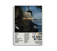 VGDFH Lil Baby It's My Turn Album Cover Tin Sign Vintage Metal Pub Club Cafe Bar Home Wall Art Decoration Poster Retro 12x16inch(30x40cm)