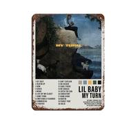 VGDFH Lil Baby It's My Turn Album Cover Tin Sign Vintage Metal Pub Club Cafe Bar Home Wall Art Decoration Poster Retro 12x16inch(30x40cm)