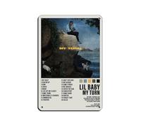VGDFH Lil Baby It's My Turn Album Cover Tin Sign Vintage Metal Pub Club Cafe Bar Home Wall Art Decoration Poster Retro 8x12inch(20x30cm)