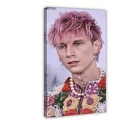 VGDFH Machine Gun Kelly Poster New Pink Hair Canvas Poster Bedroom Decor Landscape Office Room Decor Gift 20x30inch(50x75cm)