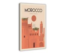 VGDFH Morocco Vintage Travel Canvas Poster Wall Art Decor Print Picture Paintings for Living Room Bedroom Decoration 16x24inch(40x60cm)