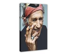 VGDFH Rock Guitarist Keith Richards Canvas Poster Bedroom Decor Landscape Office Room Decor Gift 08x12inch(20x30cm)