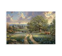 VGDFH Thomas Kinkade Rural Pastoral Style Canvas Poster Bedroom Decor Landscape Office Room Decor Gift 08x12inch(20x30cm)