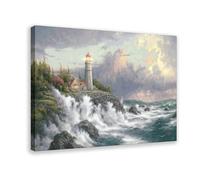 VGDFH Thomas Kinkade Rural Pastoral Style Canvas Poster Bedroom Decor Landscape Office Room Decor Gift 16x24inch(40x60cm)
