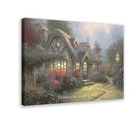 VGDFH Thomas Kinkade Rural Pastoral Style Canvas Poster Bedroom Decor Landscape Office Room Decor Gift 16x24inch(40x60cm)