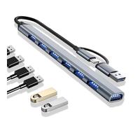 VGE 7-in-2 USB-C Multiport Hub, USB-A Adapter with USB 3.0 Ports| High-Speed 5Gbps Data Transfer Splitter for MacBook, Laptop, PC, PS4, keyboards, mice, printers| Extra Usb Ports, Plug & Play- Grey