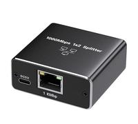 VGE Gigabit Ethernet Splitter 1 to 2 Ports, 1000Mbps High-Speed Network Switch Hub, Plug and Play Metal Housing, Compatible with Cat5/Cat5e/Cat6/Cat7 for PC, Router, PS5, Office Home Use