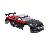 VGEBY 1:10 Scale RC Car Body Cover, PVC Material, Racing Car Cover with Rear Wing for 26cm Wheelbase Vehicles (Black Red)
