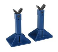 VGEBY 1 Pair RC Car Jack Stand Simulation Toy for 1/18 /10/8 /7 RC Crawler Truck Height Adjustable Metal Stand with Large Base for Front Rear Axle Support (Blue)