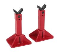 VGEBY 1 Pair RC Car Jack Stand Simulation Toy for 1/18 /10/8 /7 RC Crawler Truck Height Adjustable Metal Stand with Large Base for Front Rear Axle Support (Red)