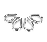 VGEBY 12mm Stainless Steel Wire Rope Cable Thimbles, 4 Pack 1 2 Inch Rigging Loop Protectors, Electrolytic Polished Wear Reduction for Marine Industrial Hoisting Fishing