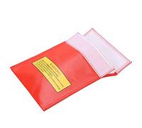 VGEBY 18x23cm Fireproof Explosion Proof Lipo Battery Bag, Radiation Heat Resistant Safe Storage Charging Pouch with Flame Retardant Fiber, for Various Aircraft Batteries (Red)