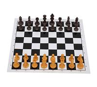 VGEBY 2 in 1 International Chess and Draughts Set, Portable Travel Board Game for Kids and Adults, with Foldable Chessboard for Party, Camping, Hotel Lobby and Family Entertainment