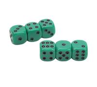 VGEBY 20Pcs 16mm Rounded Corner Dice 16mm Six Sided Dice Game Set with Large Dots and Clear Handwriting for Board Games Math Games Educational (Green Black Dots)