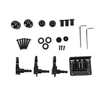 VGEBY 3 String Guitar Bridge Kit, Metal Accessories with Control Knobs Tuning Pegs Wrenches Screws, for Guitar Repair Replacement