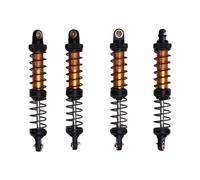 VGEBY 4 Pack Metal RC Car Shock Absorbers, High Strength 90mm Dual Stage Spring Structure for 1/10 Scale Models, with 8 Spare Springs (Gold)