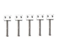 VGEBY 5pcs Zinc Alloy Bass Saddles with High Hardness and Spring Screws, Stable and Rustproof, 5 String Bass (Silver)