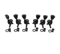 VGEBY 6PCS Guitar Locking Tuners, Triangular Head String Tuning Key Pegs Machine Heads Replacement with Locking Head for Secure Tuning and Easy String Change, 3 Right 3 Left Hand Design (GC402A Black)