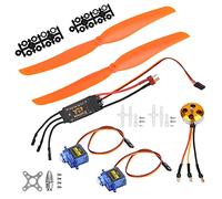 VGEBY A2212 1000KV Brushless Motor Combo ABS Electronic Components RC Plane Motor Kit with 40A ESC 2 SG90 9G Servos 1060 Propellers for RC Airplane DIY Upgrade (A2212 1000KV brushless 40A ESC