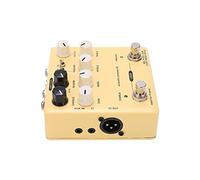 VGEBY Acoustic Preamp Effect Pedal, 3 Band Equalizer Guitar Effect with Reverb Chorus Digital Effects 60 Second Loop, Notch Filter XLR DI Output USB Interface, for Acoustic Electric