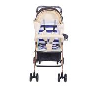 VGEBY Baby Stroller, Portable Shock Absorption Pushchair with Adjustable Backrest and Canopy for Outdoor Travel (Beige)