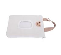 VGEBY Baby Wipes Holder, Embroidered Portable Loop Refillable Travel Wipes with Zipper for Baby Adult (White Bear)