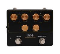 VGEBY Bass Preamp Pedal, Aluminum Guitar Pedal with 18V 4 Band EQ and DI Box, 1MΩ Input 1kΩ Output Headphone Output for Bass Guitar Practice Recording Stage Use