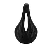 VGEBY Bike Seat, 3K Leather Hollow Road Bike Saddle, Soft Foam Padding Front Seat Cushion with Double Springs Suitable for Mountain Cycling Riders (Black)