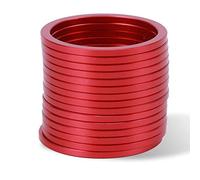 VGEBY Bike Spacer, 15Pcs Ultra-Light Aluminum Alloy Bicycle Flywheel Hub Washer Spacer 8-Speed 7-Speed Cassette Road Bike Bottom Bracket Gasket(Red) Bicycle and Spare Parts Ride