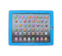 VGEBY Bilingual Educational Toy, Kids English Learning Machine Toddler Educational Tablet Toy with Interactive Letter Word Modes Foldable Stand for Baby Boys Girls (Blue)