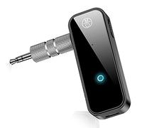 VGEBY Bluetooth Receiver, ABS 3.5mm AUX Adapter, Bluetooth 5.0 Wireless Music Transmitter, Handsfree Calling, Plug and Play for Car Stereo Home Speaker Wired Headphones