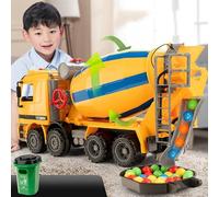 VGEBY Cement Mixer Toy, Simulation Model with Leakproof Feeding Port and Rotatable 180 Degree Outlet, for Boys (Large Size Without Sound and Light)