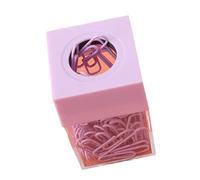 VGEBY Clear Paperclip Container Large Capacity Magnetic Dispenser for Office School Durable Design with 18 Paperclips Included (Purple)