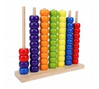 VGEBY Color Matching Stacking Puzzle Game, Wooden Educational Fast Pattern Challenge Ring Stack with 60 ABS Rings for Family Game