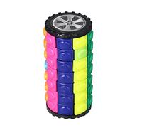 VGEBY Cylinder Puzzle, 3D Rainbow Magic Cube Rotatable Logic Toy, 7 Layers Stress Relief Brain Teaser for Kids