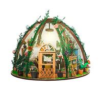 VGEBY DIY Miniature Dollhouse Kit for Kids, Wooden Starry Flower Green | Includes Artificial Flowers, Mini Furniture, Fully Transparent Windows, Premium Wood & Plastic Build, Safe for Children,