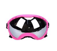 VGEBY Dog Sunglasses, Unbreakable PC Lens with Adjustable Strap, Wind Water Snow Debris Dust Protection for Large Dogs Outdoor Activities (Pink Frame Silver Lens)