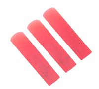 VGEBY Durable Resin Saxophone Reed Set with Pretty Color, 3 Piece Reed for Various Soprano Saxophones, Easy to Carry for Indoor and Outdoor Playing (Red)