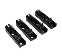VGEBY Electric Bass Bridge, Metal 4 String Adjustable Individual Sections for String Height Harmonics, with Installation Kit, for Electric Bass Guitar Replacement (Black)
